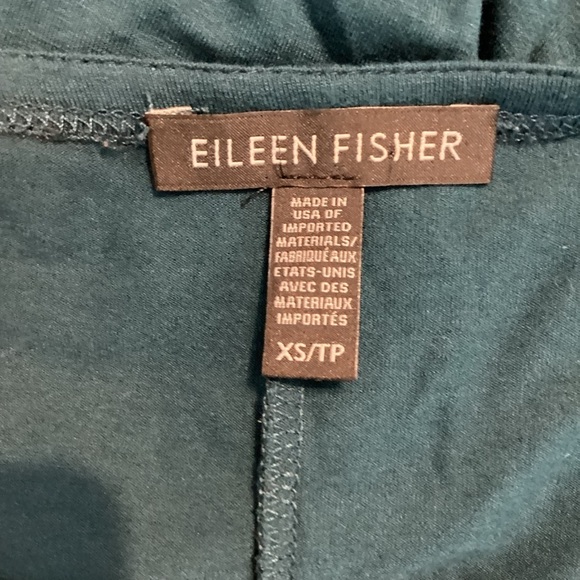 Eileen Fisher Layered Hem Tunic Top Blue 3/4 Sleeve Viscose Stretch XS - Picture 6 of 7